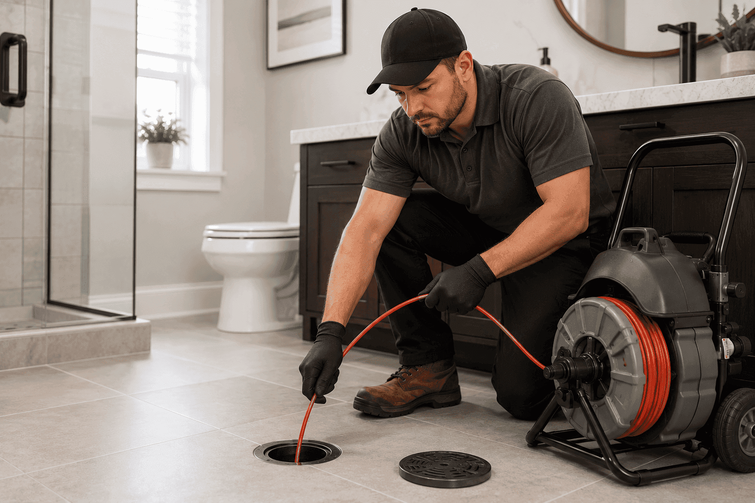 True Peak Plumbing professional performing rapid emergency drain cleaning services in Murray to stop water damage